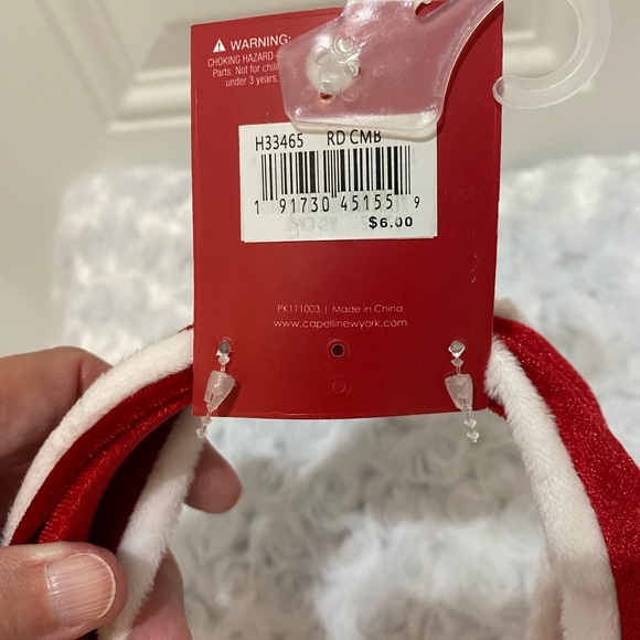 🎄🎄Capelli Ladies Christmas/Holiday Red & White Knotted Headband - Picture 8 of 9